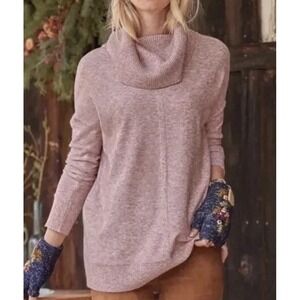Sundance XS Soft Knit Cowl Neck Sweater Pink Heathered Pullover-Gracie Isle
